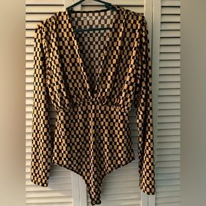 Checkerboard bodysuit